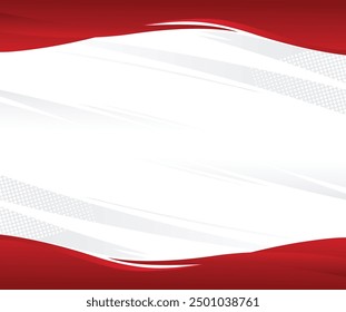 Fondo de Vector rojo y blanco con estilo geométrico, moderno. para publicidad, elemento de diseño de presentación de diapositivas, y adecuado para el momento del Día de la Independencia de Indonesia el 17 de agosto