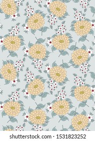 red and white vector flowers on green background