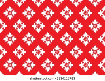 Ilustración de vectores rojo y blanco. Planta de adorno de lujo. Ideal para la moda, la invitación, el volante, el menú, el folleto, la postal, el fondo, el papel pintado, la decoración o cualquier idea deseada. Lujoso.