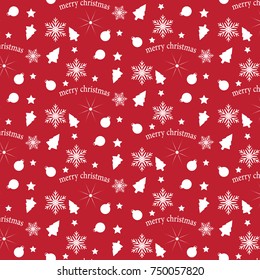 red and white Vector pattern Christmas background. Holiday abstract texture.
