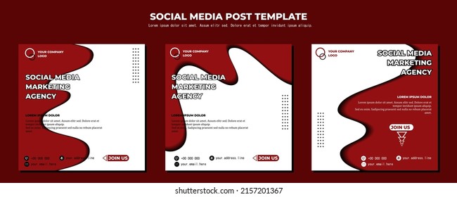 Red White Vector Social Media Post Template, vector art illustration and text
