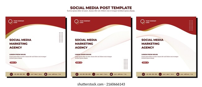Red White Vector Social Media Post Template, vector art illustration and text