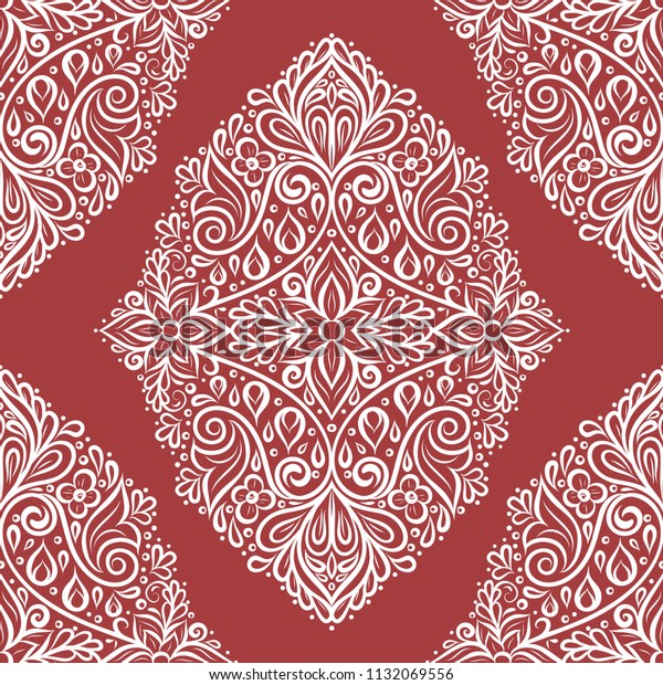 Red White Vintage Vector Seamless Pattern Stock Vector (Royalty Free