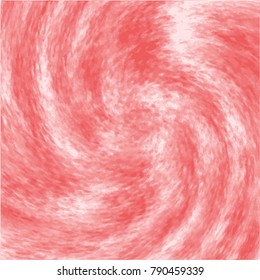 red and white watercolor swirly spiral pattern with short visible brush strokes, vector illustration
