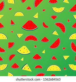 Red and white watermalon seamless pattern for fabric temaplate and background texture.