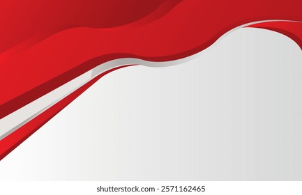 Red and white wave abstract background