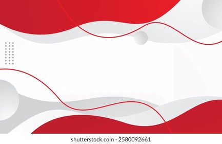 Red white wave abstract background