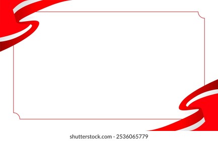 Fondo de bandera de onda rojo y blanco