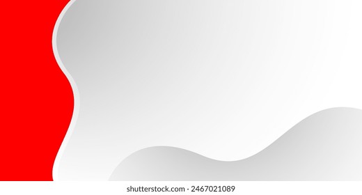 Red and white wave modern background with space for text and message. template design	