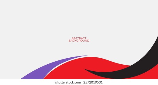 Red White Wave on White Background Simple curve background for business with space 