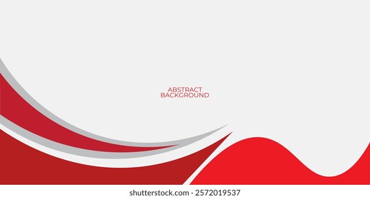 Red White Wave on White Background Simple curve background for business with space 