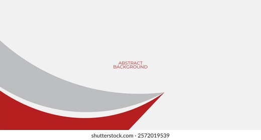 Red White Wave on White Background Simple curve background for business with space 