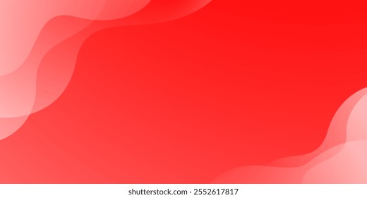 Red with white wave shadow overlap modern background for corporate concept, template, poster, brochure, website, flyer design. Vector illustration