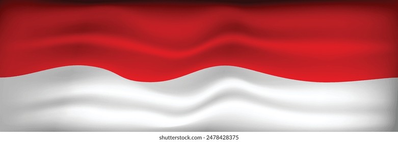 Rot weiß winkende Flagge Premium Hintergrund, Indonesien Flagge Bildschirmhintergrund realistische Design-Illustration