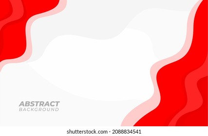 red white wavy abstract background vector. Simple Backdrop can be used for presentation. 