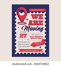 Red White We Are Moving Flyer