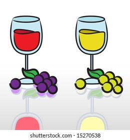 Red and white wine vector