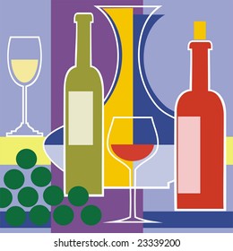 Red and white wine vector background
