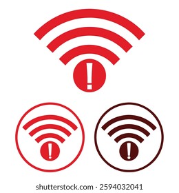 red and White Wireless Signal Icon – Wi-Fi Connectivity Symbol Representing Internet Access, Network Communication, Digital Connection, and Modern Technology for Wireless Data Transmission