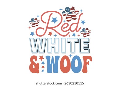 Red White and Woof 4th of July EPS T-shirt Design