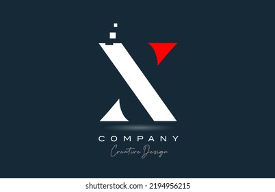 red white X alphabet letter logo icon design with dots. Creative template for company and business