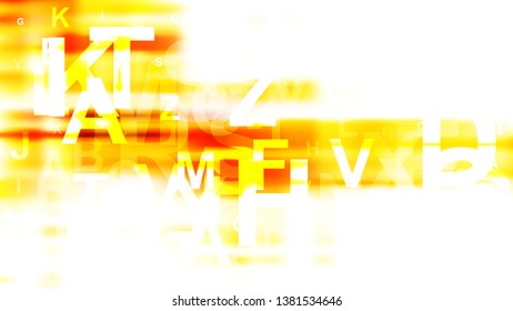 Red White and Yellow Random Alphabet background Vector Illustration