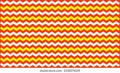 Red, white, yellow zig zag pattern background seamless wave abstract pattern background, design horizontal texture. It is a customizable file.
