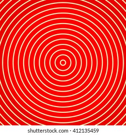 Red white yellowish round abstract vortex background. Hypnotic spiral wallpaper. Vector illustration