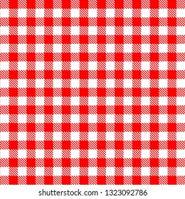 Red white zig zag lines tablecloth, background, wallpaper, fabric, texture pattern vector illustration