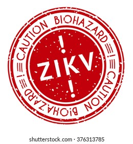 Red and white Zika Virus stamp. Vector illustration for warning message. Information sign with ZIKV.  Do not Get Pregnant.