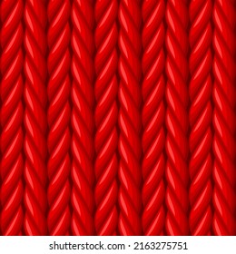 Red Whool Knitted Seamless Pattern Texture. Vector illustration