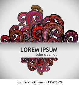 red whorl pattern drawn with a pencil. Vector