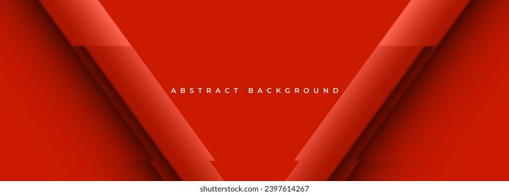 Fondo abstracto geométrico 3D ancho rojo. Diseño de pancartas de tecnología moderna abstracta roja. Ilustración del vector