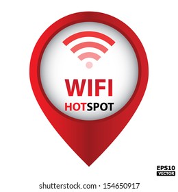 Red Wifi Hotspot Signs For Business Or Commercial Use.-eps10 Vector