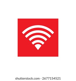 Red wifi symbol isolated on white background, eps10