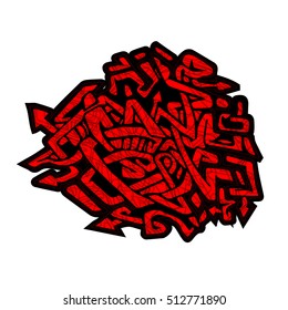 Red wild style graffiti vector background