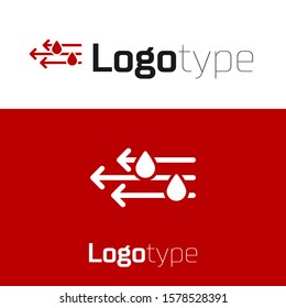 Red Wind and rain icon isolated on white background. Windy weather. Logo design template element. Vector Illustration