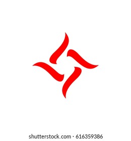 Red Windmill Swoosh Logo Template Illustration Design. Vector EPS 10.
