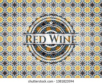 Red Wine arabesque emblem background. arabic decoration.