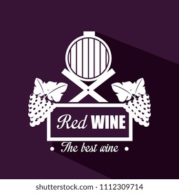 red wine barrel and leafs