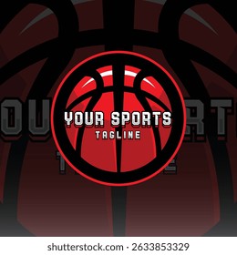 Red wine Basketball logo template.