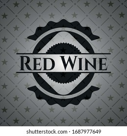 Emblema negro de vino rojo. Ilustración vectorial. Detallado.