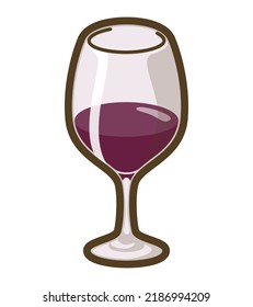 Red wine. Bordeaux glass. Vector illustration.