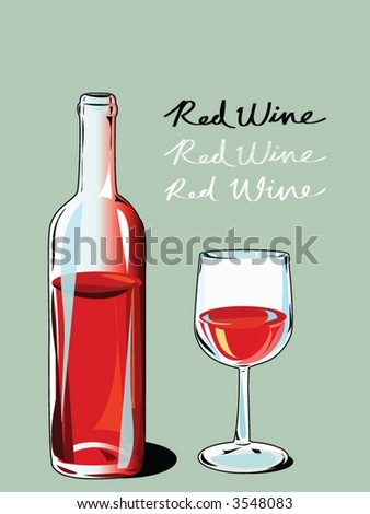 red wine with bottle