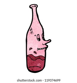 dibujos animados de botellas de vino tinto