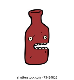 red wine bottle cartoon