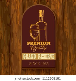 red wine bottle and cup label