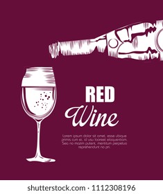 red wine bottle and cup label