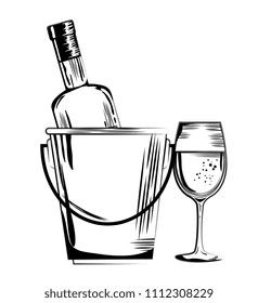 red wine bottle and cup label