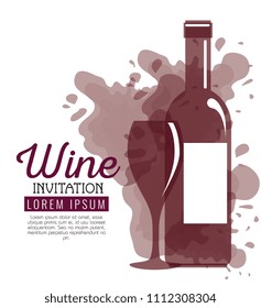 red wine bottle and cup label